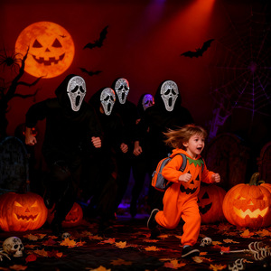 Máscara de Calavera con Pedrería, Estilo Horror, para Halloween, Carnaval, Fiestas, Accesorio de Disfraz de Plástico DIY - Product Image 4