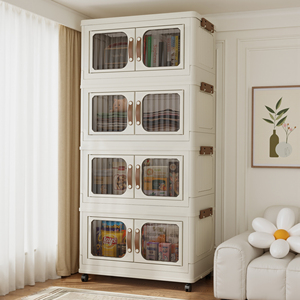Armario de Almacenamiento Plegable de 75 cm, Estilo Nórdico, Material PP, con Puertas Dobles Magnéticas, <span class=keywords><strong>para</strong></span> Uso en el Hogar y el Jardín - Product Image 1