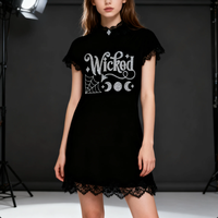 Motif de transfert en strass Halloween style sombre Lune Maléfique Étoile Toile d'araignée, souple et durable pour la décoration de vêtements, chaussures, chapeaux et les applications.