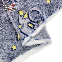 Kingcason Tissu polaire en flanelle à imprimé dégradé étoilé, doux au toucher, phosphorescent, idéal pour couvertures, oreillers, jouets et textiles de maison - Vente chaude