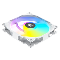 Ventilateur d'ordinateur AntarcChill RVB adressable 120 mm, cadre blanc pur, effet lumineux coloré, haute vitesse, fort débit d'air, silencieux