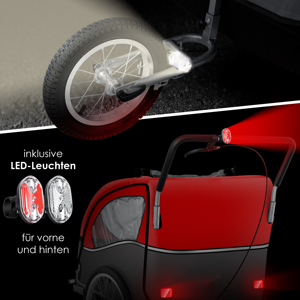 Rimorchio per Bicicletta 2 in 1 per Bambini, Passeggino Jogger, Carrello Trasporto <span class=keywords><strong>Bici</strong></span> per 2 Bambini - Product Image 6