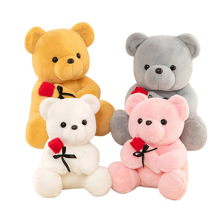 प्रयोग करने में आसान उच्च गुणवत्ता 25cm नई रचनात्मक गुलाब भालू गुड़िया भरवां खिलौना प्यारा भालू गुड़िया वेलेंटाइन दिवस आलीशान खिलौना