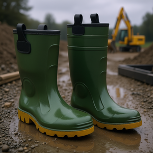 Botas de Seguridad TTAKE Verdes de PVC con Suela de Goma para Uso Laboral - Product Image 3