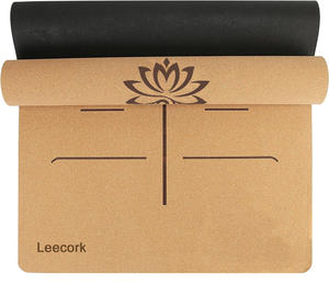 LEECORK diseño personalizado corcho natural biodegradable yoga mate antideslizante yoga y <span class=keywords><strong>pilates</strong></span> caucho reciclado corcho yoga mat - Product Image 1