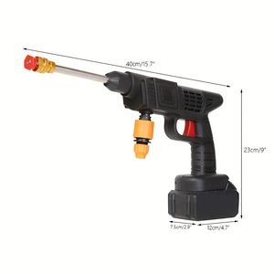 48V xách tay không dây rửa xe máy hộ gia đình Xe pin lithium có thể sạc lại áp lực cao Súng phun nước - Product Image 1