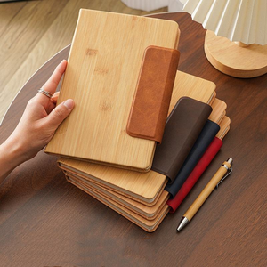 Agenda scolaire en bois A5 exclusif transfrontalier Wenshun, fermeture magnétique, personnalisable, couture à la main, cadeau de bureau professionnel - Product Image 5