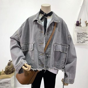 LILUO2024新しいファッションシックなデニムジャケット女性秋のソリッドデニムブルーコート売れ筋女性のカジュアルデニムジャケットトップス - Product Image 3