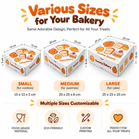 Boîtes d'emballage personnalisées pour la pâtisserie, boîtes à emporter pour pizza, pain, desserts, boîtes pliables en carton ondulé épais