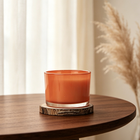 Bougeoir en verre de luxe minimaliste à base lourde, finition mate crème ambrée, réutilisable, écologique, pour la maison et l'hôtellerie