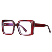 Gafas de Sol Cuadradas Grandes para Mujer, Montura Óptica TR90, Estilo Europeo, Anti Luz Azul, para Fotografía Urbana, 2170-3