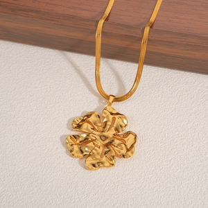 18K <b>Gold</b> Plated Irregular Hollow Flower Pendant Real <b>Gold</b> 304 Stainless Steel Non Fading <b>Necklace</b> For Women Jewelry Daily Wear - Product Image 3