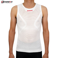 Darevie Sous-vêtement de cyclisme blanc et noir, sous-maillot de vélo en maille sans manches