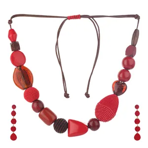 Statement Necklace Women's Colourful Beads Necklaces Fabric Beads Women Pearls Jewellery Necklaces Multicoloured Resin India .