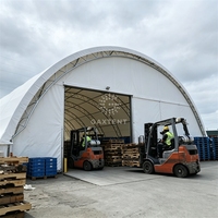 Bâtiment de stockage industriel résistant aux phosphates, monopente, demi-arche, 60x150m, PVC beige pour urée et nitrate d'ammonium