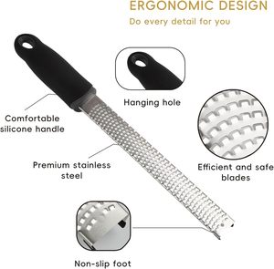 Custom Logo Manual Handheld Fine Stainless Steel Cheese <b>Grater</b> Chocolate <b>Parmesan</b> Coconut Citrus Lime Heavy Duty Eco-Friendly - Product Image 4
