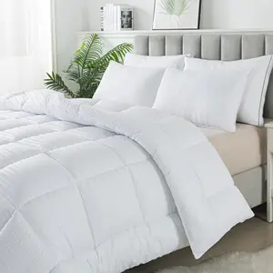 USA Popular White Soft Down Alternative Comforter Seersucker Microfiber Duvet Polyester Quilt