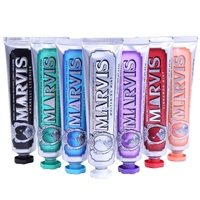 Dentifrice italien Marviss saveur menthe blanche 85ml pour adultes, nettoyage chimique de base, coffret original de 6, produit populaire sur internet