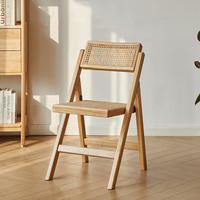 Chaise de salle à manger moderne en bois massif avec design pliable pour la maison, les cafés et les balcons