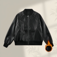 Veste en cuir PU pour homme, style rétro américain, mode hiver, coupe ample, simple, décontractée, veste de moto tendance à col en V