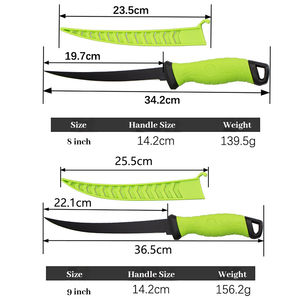 Coltello <span class=keywords><strong>da</strong></span> Sfiletto per <span class=keywords><strong>Pesca</strong></span> con Guanto Antitaglio e Fodero Protettivo per Sfilettare e Spinare Pesce d'Acqua Dolce e Salata - Product Image 2