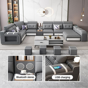 Minimalist Design Comfortable <strong>Sofa</strong> with USB Charging for Home Wholesale <strong>Price</strong> Custom Creamy White Sectional <strong>Sofa</strong> <strong>Set</strong> for Indoor - Product Image 5