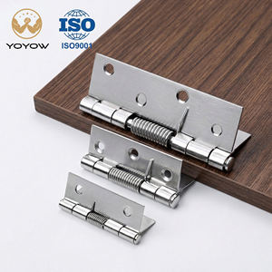 Bisagra de puerta de cierre automático de acero inoxidable, herrajes de puerta de resorte, bisagra plegable abierta plana con rebote de posición - Product Image 1