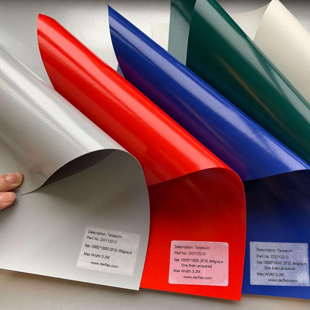 Industrial Truck Side Curtain PVC Truck Side Curtain Fabric Solid Vinyl Coated Printable 900gsm Tautliners Tarpaulin Roll