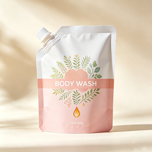 Pochette souple réutilisable personnalisée en plastique avec bec verseur pour traitement capillaire liquide et après-shampoing - Product Image 3