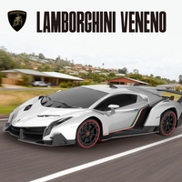 Voiture télécommandée Lamborghini Veneno 27 MHz à l'échelle 1:24, entièrement fonctionnelle, sous licence officielle, avec phares, superbe supercar pour enfants