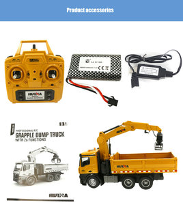 Coche RC Original <span class=keywords><strong>HUINA</strong></span> <span class=keywords><strong>1575</strong></span>, Camión RC Profesional a Escala 1/14, Bulldozer con 9 Funciones, Artículo Nuevo, Regalos Elegantes para Niños y Adultos - Product Image 5