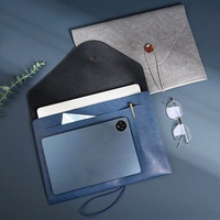 Porte-documents A4 en cuir PU, personnalisable avec boutons, pour le rangement de documents importants au bureau