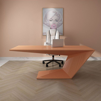 En bois brillant I forme maison intelligente Style nordique rose blanc moderne exécutif PDG ordinateur bureau complet