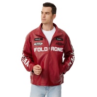 Veste en cuir ample et oversize pour homme, style streetwear, épaules tombantes, hip-hop
