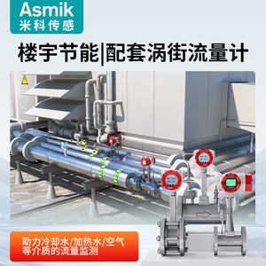 เครื่องวัดอัตราการไหลแบบวอร์เท็กซ์ สแตนเลสสตีล แบบยึดหน้าแปลน สำหรับแก๊สชนิดต่างๆ พร้อมจอแสดงผลดิจิตอล แสดงอุณหภูมิและความดัน พร้อมระบบชดเชยแรงดัน สำหรับระบบ HVAC - Product Image 2