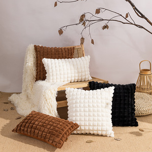 <span class=keywords><strong>Housse</strong></span> de <span class=keywords><strong>Coussin</strong></span> Moderne en Velours Doux Couleur Unie pour Canapé de Salon, Vente en Gros - Product Image 1