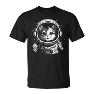 T-shirt Gatto Astronauta per Bambini, T-shirt Gatto Spaziale, T-shirt Gatto Mamma, T-shirt Gatto Papà - Product Image 1