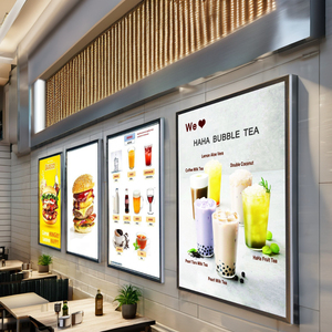 Mỏng A1 QUẢNG CÁO ánh sáng Hộp Panel tường cho nhà hàng <span class=keywords><strong>LED</strong></span> menu A4 kích thước với khung nhôm <span class=keywords><strong>LED</strong></span> hộp đèn - Product Image 1