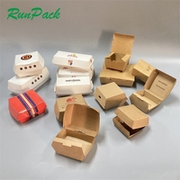 Boîte d'emballage personnalisée de 6 pouces en papier kraft biodégradable de qualité supérieure pour hamburger et frites jetable en relief pour aliments à usage de restaurant