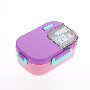 One <b>Lunch</b> <b>Box</b> Bento <b>Box</b> With Fork And Spoon <b>Microwaveable</b> Rectangle Plastic Lid Solid Color - Product Image 5