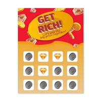 Cartes de visite personnalisées pour fabricants avec 9 zones à gratter, sérigraphie, revêtement UV, pour tirages au sort et gagnants importants