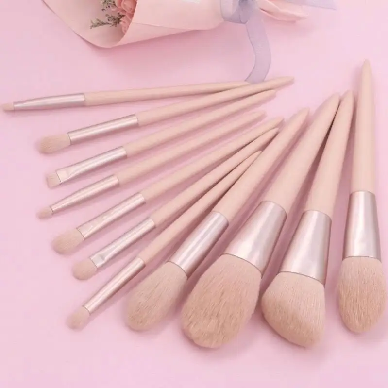 Wholesale Best Seller Popular Factory Price Maiden Pink Makeup Brush Set Custom Logo With Makeup Bag