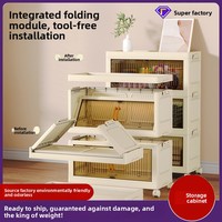 Armoire de rangement pliable en plastique, design moderne et minimaliste pour le salon, unité d'étagères pour la maison, organisateur de jouets pour enfants