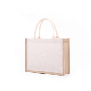 Bolsa de Yute Ecológica con Asa, Bolsa de Compras, Bolsa de Yute Blanca con Cordón, Mini Bolsa de Yute al por Mayor, Precio de Fábrica - Product Image 2