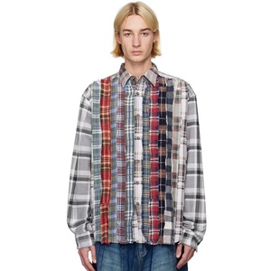 Camisa de Franela a Cuadros para Hombre, Estilo Urbano, con Paneles Multicolor, Hombros Caídos, Diseño Personalizado OEM - Product Image 1