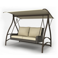 Vente en gros de chaise à trois places pour adultes chaise à balancier réglable en acier chaise à balancier de jardin en métal pour patio extérieur de l'hôtel