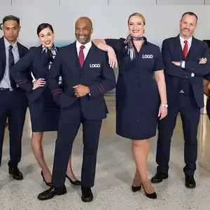 Kledingfabrikant Op Maat Gemaakte Stewardess Stewardess Hostewardess Cabinepersoneel Stewardess Stewardess Stewardess Stewardess Stewardess Stewardess Stewardess Stewardess Airco Airlines Uniformen