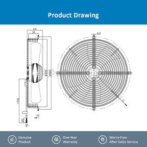Ventilador Axial de Refrigeración para Condensador y Evaporador, S4E300-AS72-53/C01, 230/400VAC, 0.32/0.4A, 70/90W, 1350/1500RPM, Eléctrico, ODM - Product Image 4