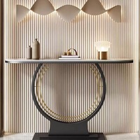 Nouvelle table console longue et étroite en métal de luxe, style nordique moderne, base sur piédestal, pour salon, chambre, hôtel
