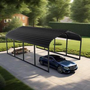 Toit en métal gris robuste Gazebo Abri de voiture et abri de stockage de voiture en <span class=keywords><strong>bois</strong></span> traité sous pression - Product Image 4